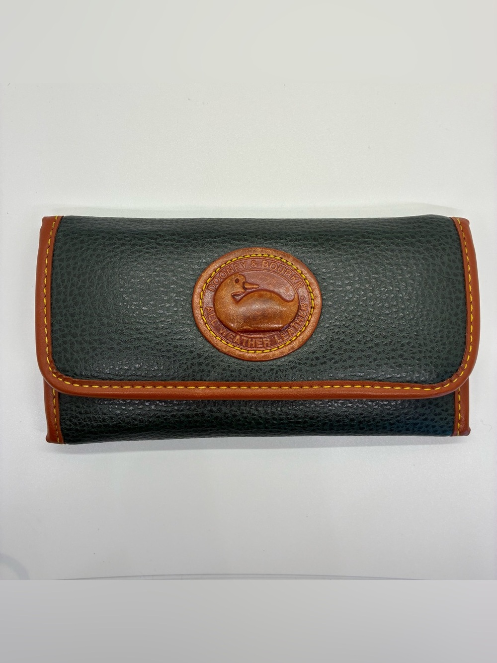 Vintage Dooney & Bourke Green Pebbled Leather Wallet
